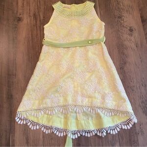 Choupette • Yellow Kids Dress w/ Lace Details • NWT • Ages 4-5